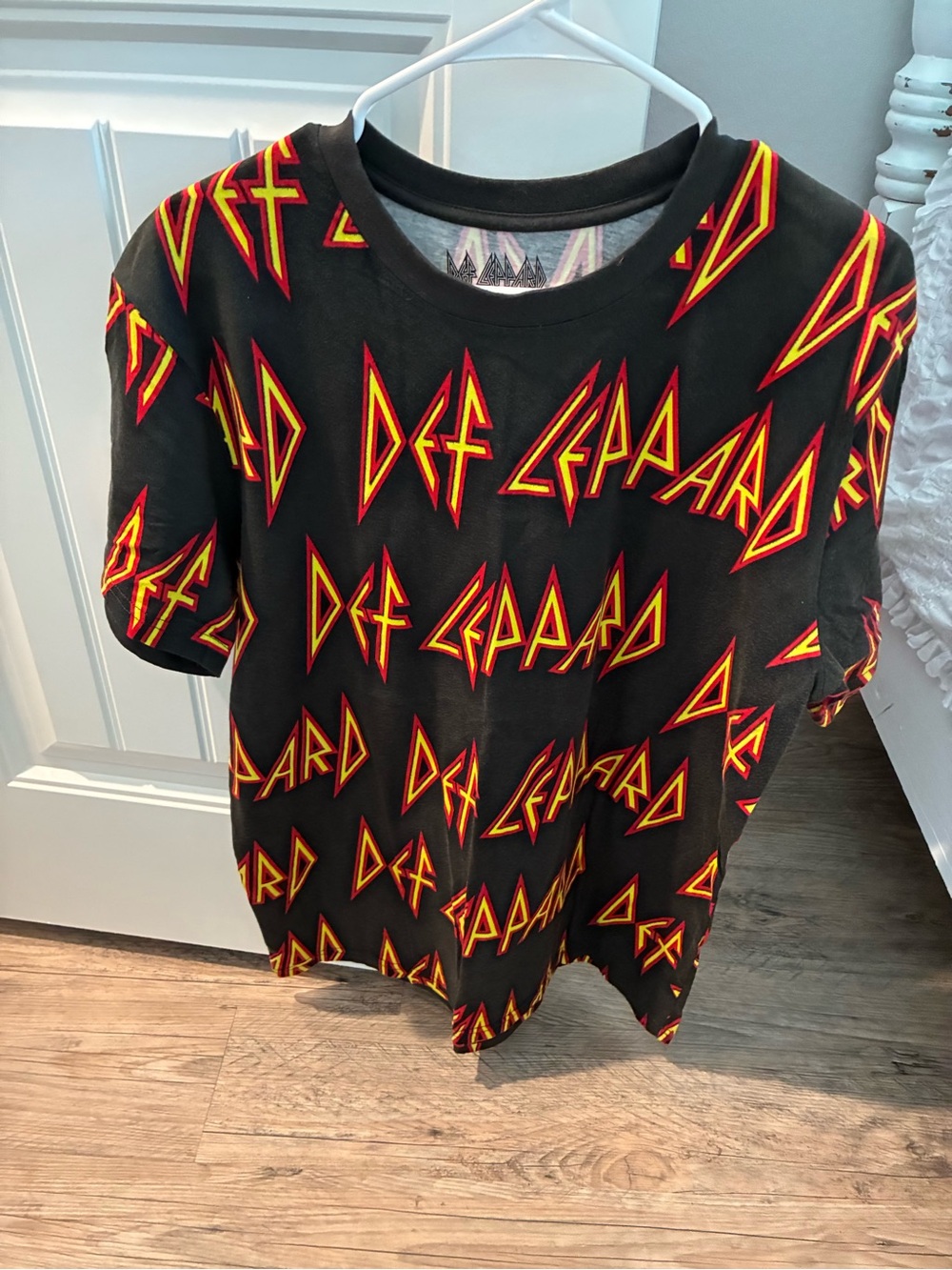 Mens Black Graphic Band Tee - Black/Red/Yellow
